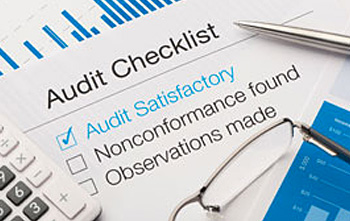 Picture of a book page showing words 'Audit Checklist'